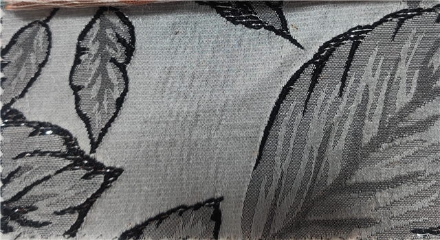 relief leaf gold and silver jacquard fabric