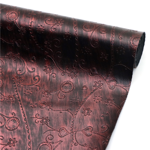 synthetic leather bump texture heart flower rubbing faux leather