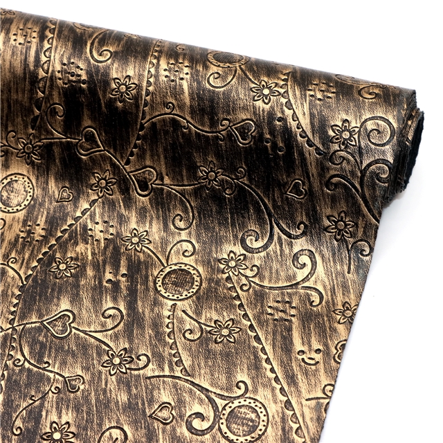 synthetic leather bump texture heart flower rubbing faux leather