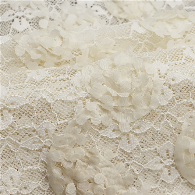 2 ways 3d flower ribbon embroidered lace fabric