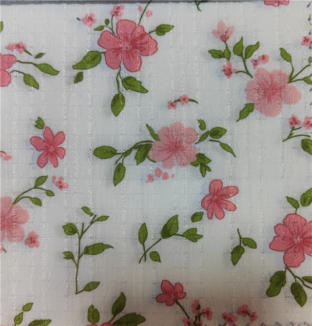 flower striped polyester fabric