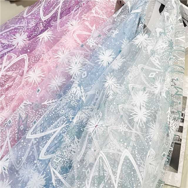 offset printing powder snowflake mesh fabric