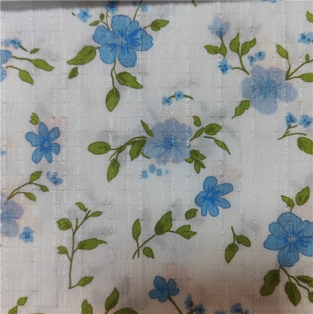 flower striped polyester fabric