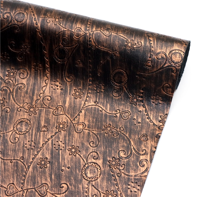 synthetic leather bump texture heart flower rubbing faux leather