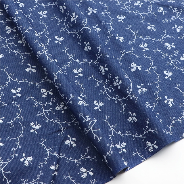 offset printed flower denim fabric 3#dark blue,50*148cm(19.7*58.3