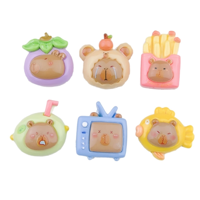 plastic/resin cute capybara 3d resin accessories