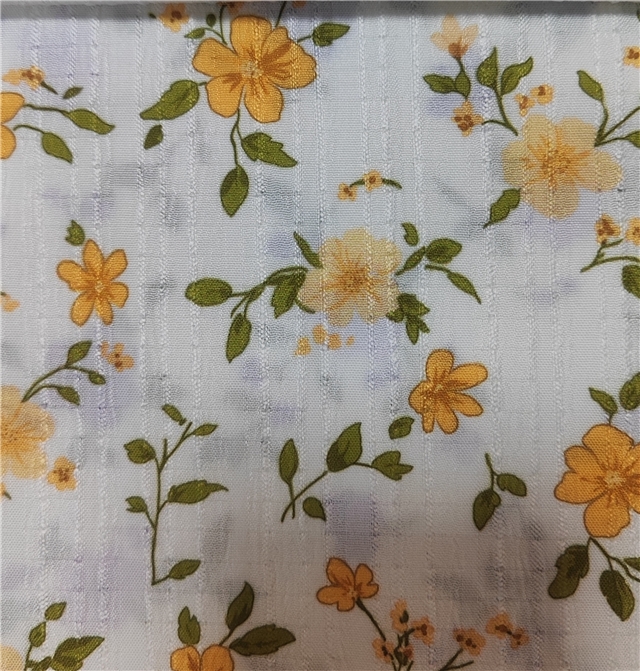 flower striped polyester fabric