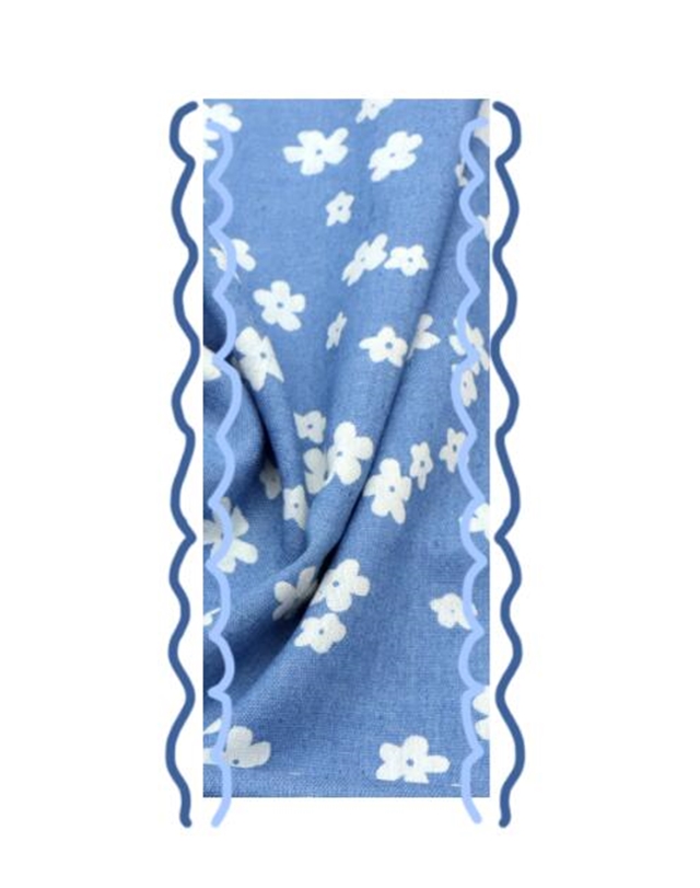 flower denim double layer two-color hook ribbon（5yard/roll）