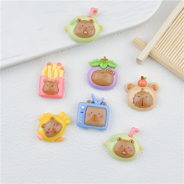 plastic/resin cute capybara 3d resin accessories