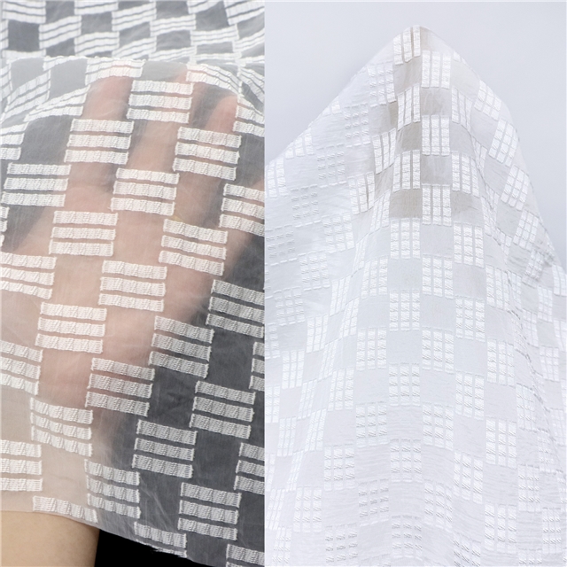 organza small grid jacquard cutting fabric 1#white,50*140cm(19.7*55.1