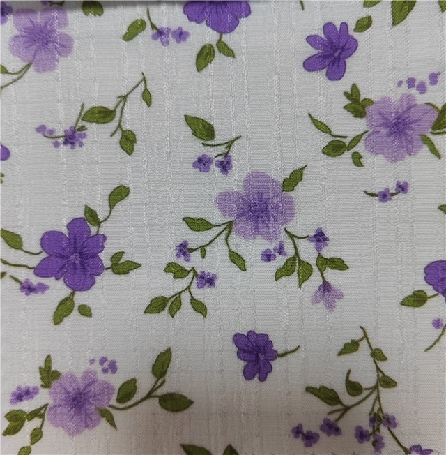 flower striped polyester fabric