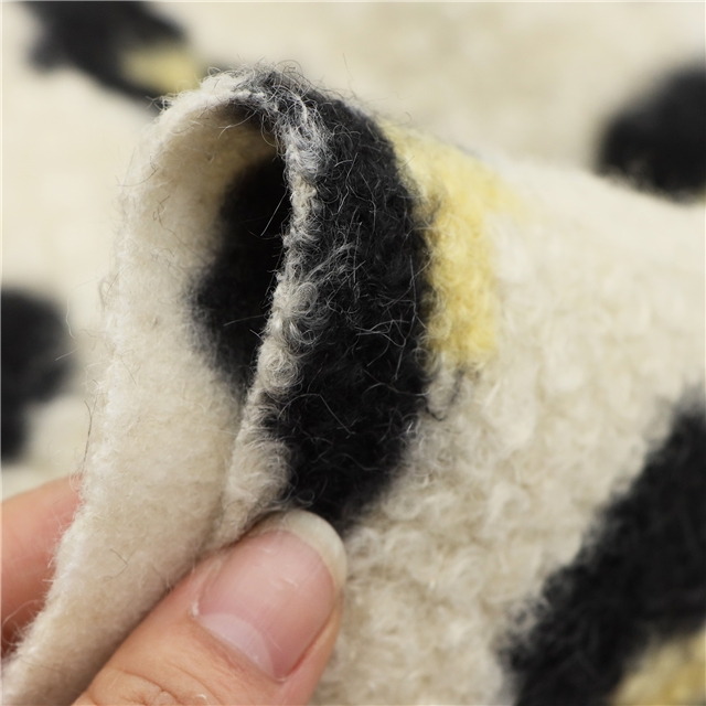 leopard print wool loop velvet fabric