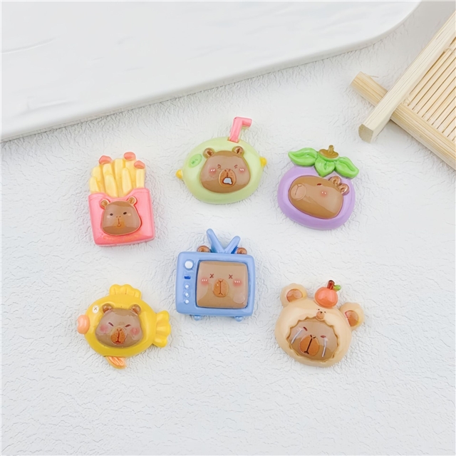 plastic/resin cute capybara 3d resin accessories
