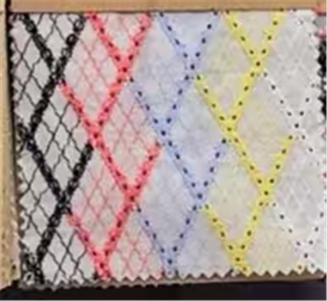 cotton colored embroidered rhombus fabric