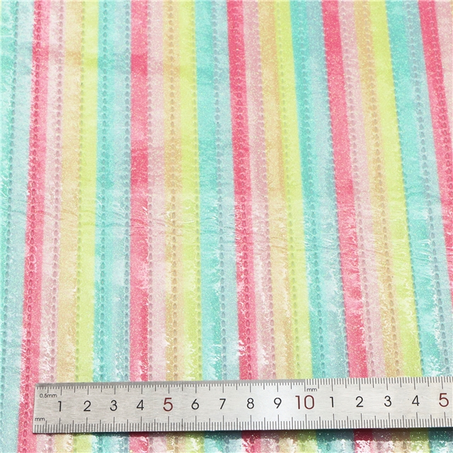 synthetic leather smooth glitter colorful stripes quilted cotton faux leather