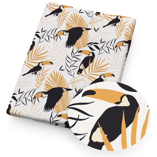 polyester cotton geometric leaves series polyester cotton fabric set (8 pcs/set)
