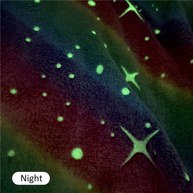 rainbow series printed glow in the dark velvet fabric