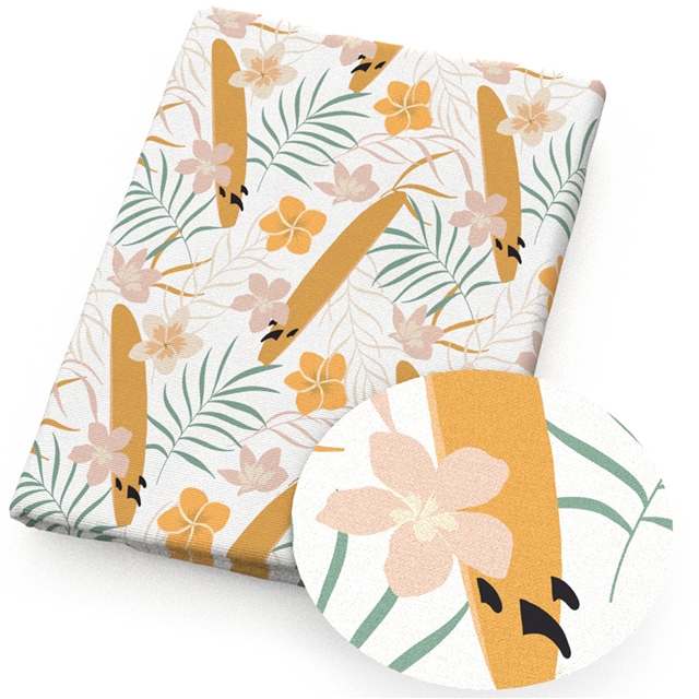 polyester cotton geometric leaves series polyester cotton fabric set (8 pcs/set)