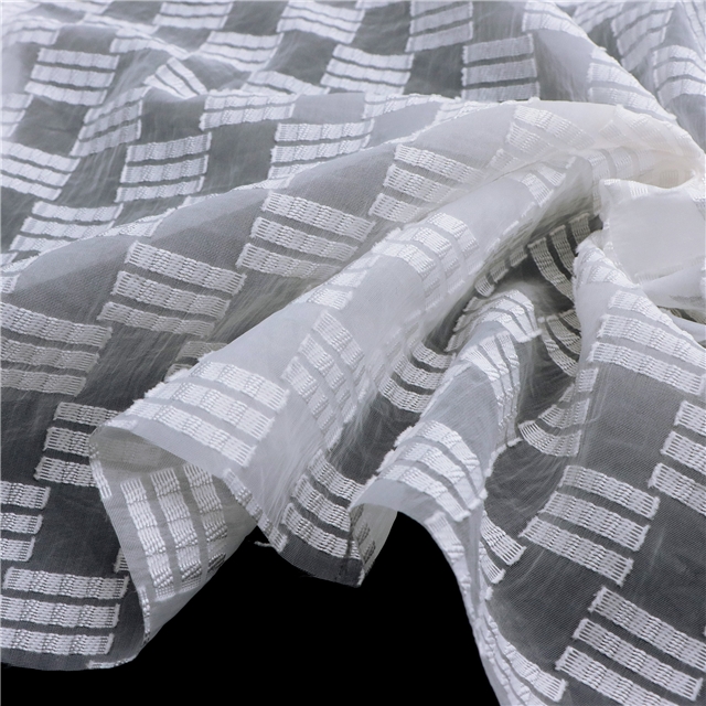 organza small grid jacquard cutting fabric 1#white,50*140cm(19.7*55.1
