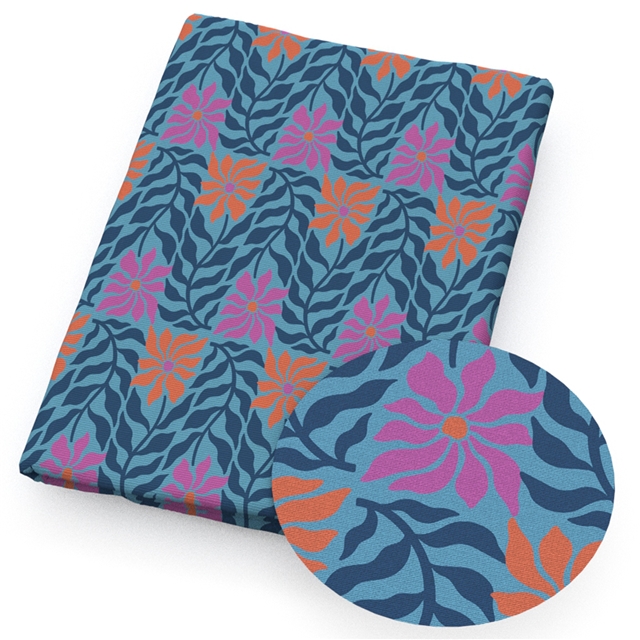 polyester cotton geometry leaves flowers series polyester cotton fabric set (12 pcs/set)