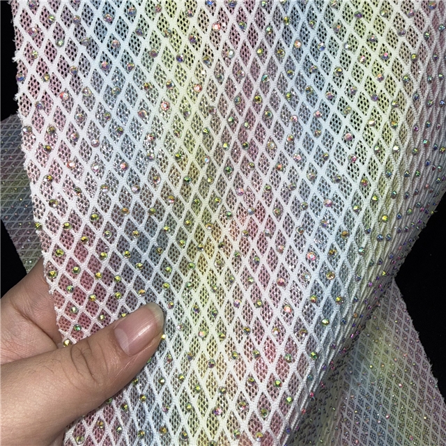 synthetic leather glitter colorful rhinestone diamond pattern hollowed meshleather at the bottom of the eye 20*33cm(7.9*13