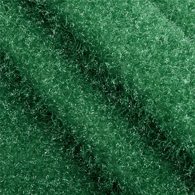 2 ways bright silk scallion velvet tassel knitted fabric