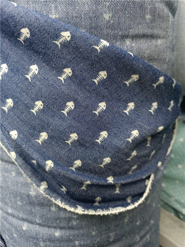 fish bone denim fabric