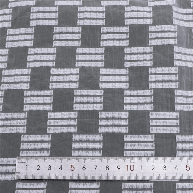 organza small grid jacquard cutting fabric 1#white,50*140cm(19.7*55.1