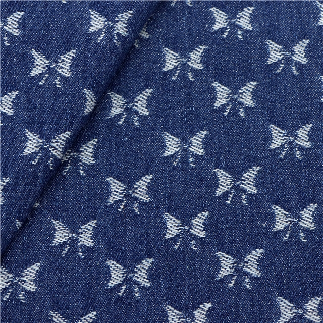 small bow jacquard washed denim fabric blue,50*170cm(19.7*66.9