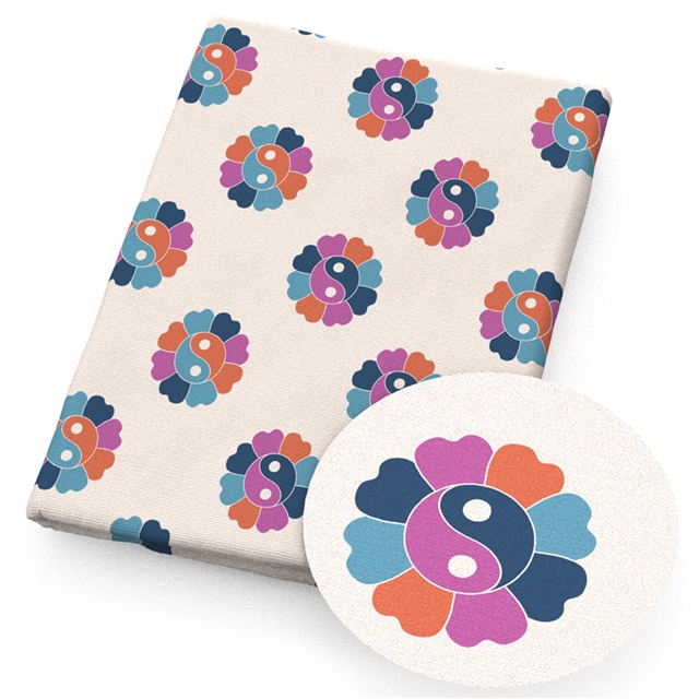 polyester cotton geometry leaves flowers series polyester cotton fabric set (12 pcs/set)