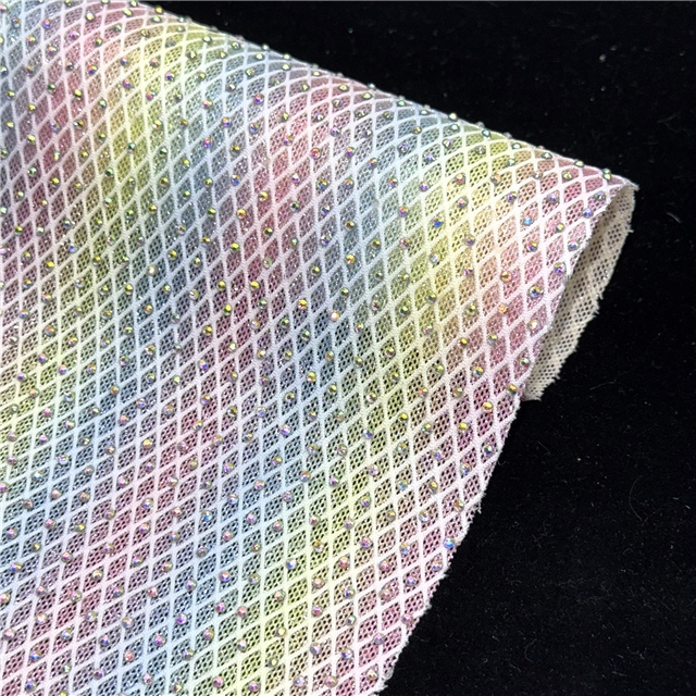 synthetic leather glitter colorful rhinestone diamond pattern hollowed meshleather at the bottom of the eye 20*33cm(7.9*13