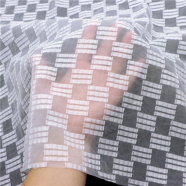 organza small grid jacquard cutting fabric 1#white,50*140cm(19.7*55.1