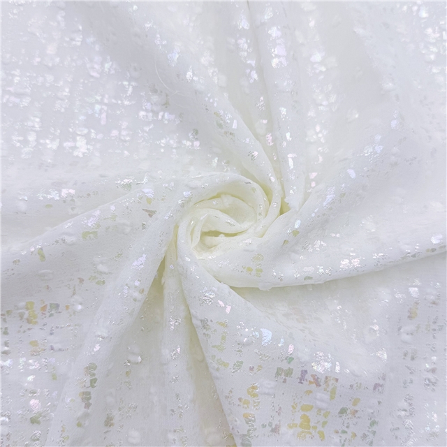 colourful gold hot stamping wool edge dot cutting jacquard fabric