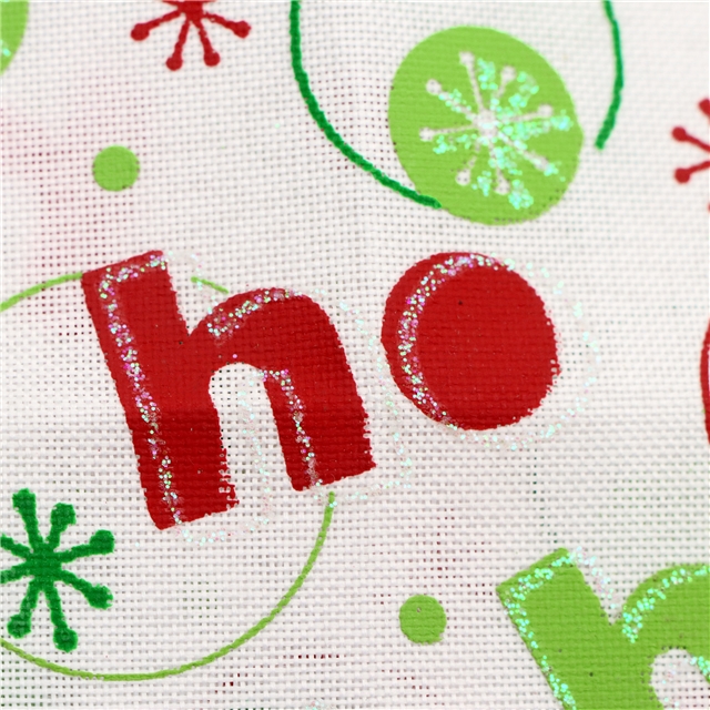 glitter christmas snowman ink printed faux linen fabric