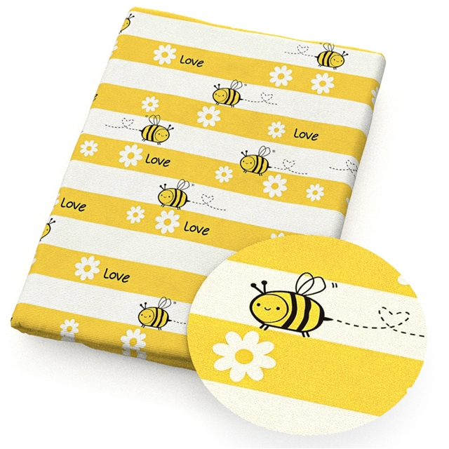 polyester cotton checkered flower animal series polyester cotton fabric set (4 pcs/set)