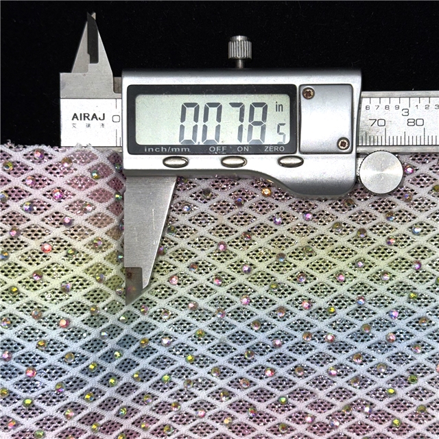 synthetic leather glitter colorful rhinestone diamond pattern hollowed meshleather at the bottom of the eye 20*33cm(7.9*13