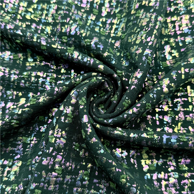 colourful gold hot stamping wool edge dot cutting jacquard fabric