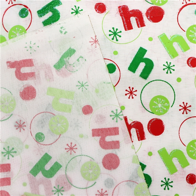 glitter christmas snowman ink printed faux linen fabric