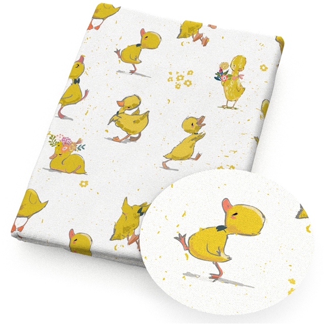 polyester cotton checkered flower animal series polyester cotton fabric set (4 pcs/set)