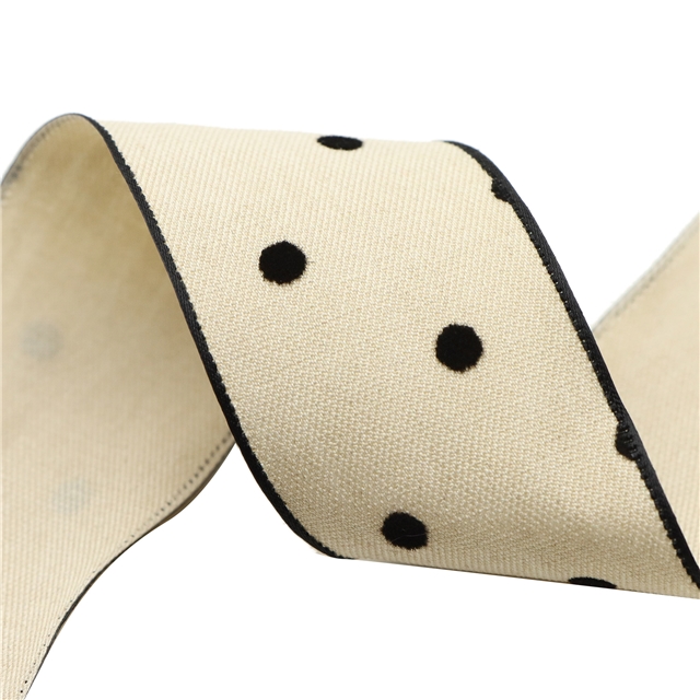 polyester dots velvet ribbon