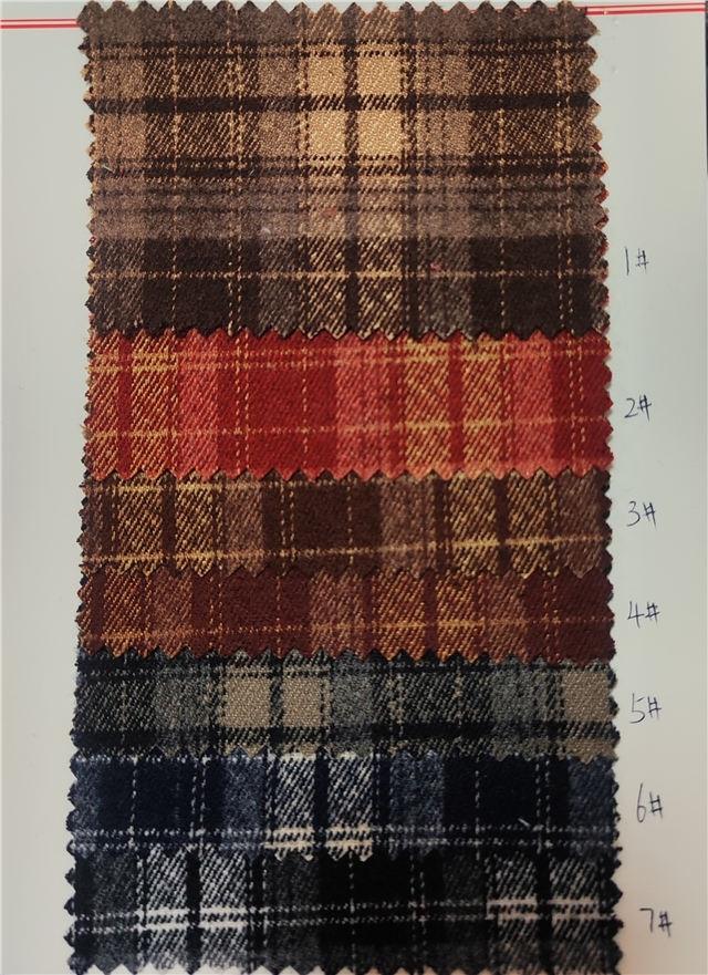 twill brushed plaid fabric