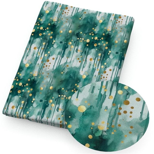 polyester cotton dyeing fish scale patterned shells green series polyester cotton fabric set (12 pcs/set)