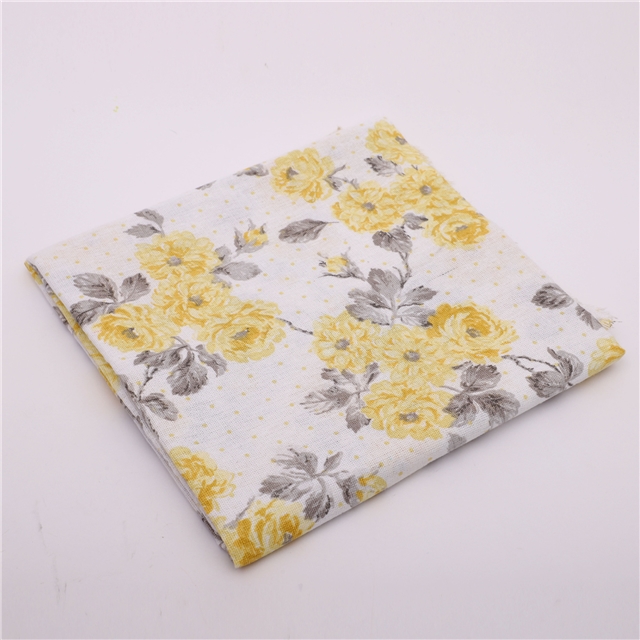 peony printed cotton and linen fabric