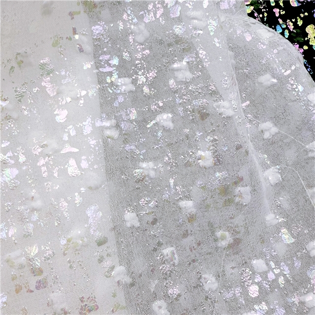 colourful gold hot stamping wool edge dot cutting jacquard fabric