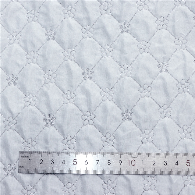 double layer embroidered flower diamond pattern gold silver silk jacquard fabric 4#white,50*135cm(19.7*53.1