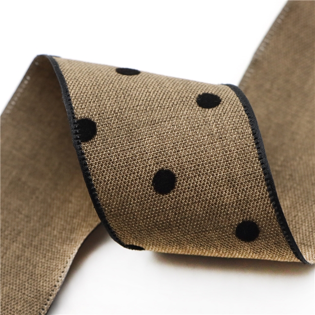 polyester dots velvet ribbon