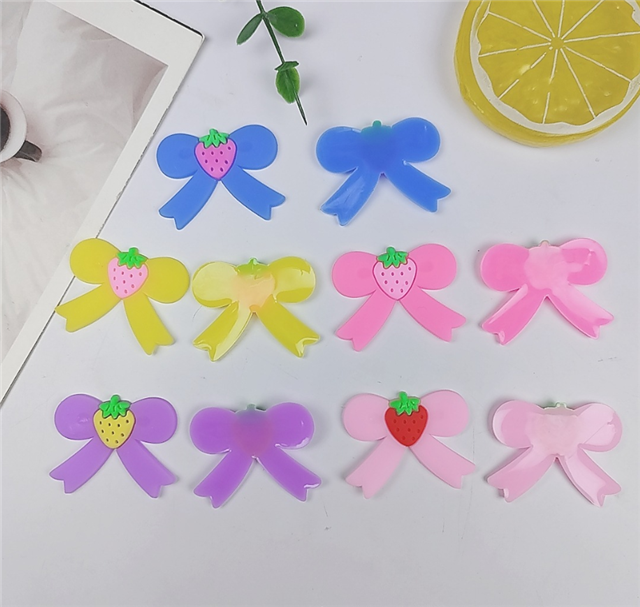 plastic/resin strawberry bow pvc soft rubber accessories