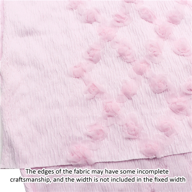 2 ways 3d ribbon small rose embroidery diamond pattern pleated knitted fabric