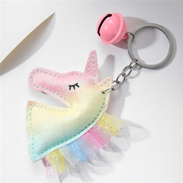 gradient unicorn keychain pendant