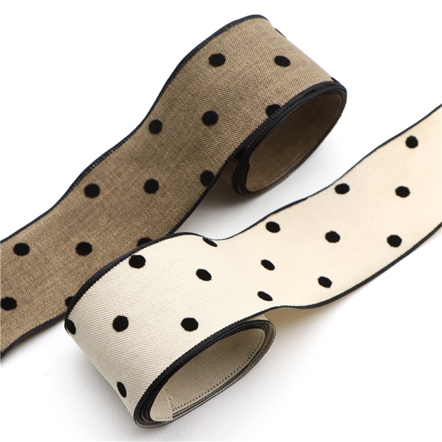 polyester dots velvet ribbon